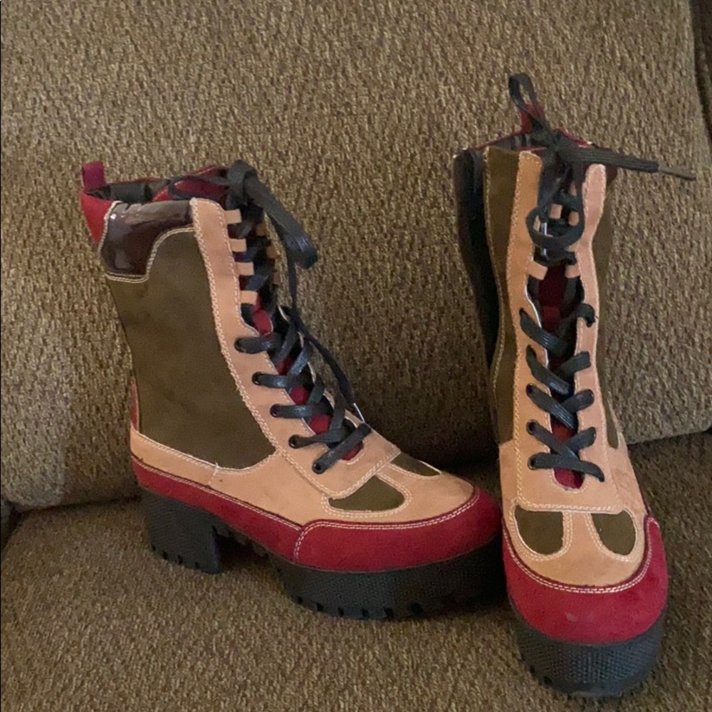 Lace up platform boots